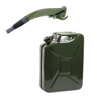 Jerrycan met schenktuit - legergroen - 20L - metaal - brandstof geschikt