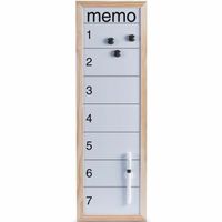 Magnetisch whiteboard/memobord met houten rand - 20 x 60 cm