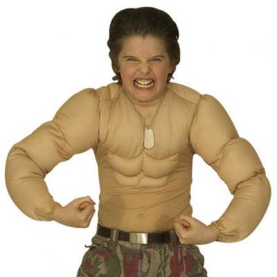 Spierballen shirt - Hulk - voor kinderen - maakt je lichaam breder - Huidskleur - Stoer - carnaval