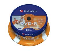 Verbatim 43538 DVD-R disc 4.7 GB 25 stuk(s) Spindel Bedrukbaar - thumbnail