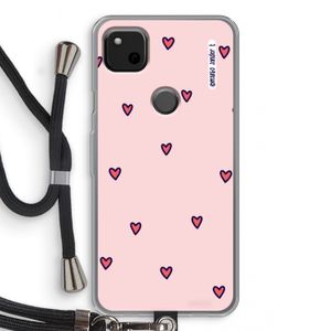 Hartjes: Pixel 4a Transparant Hoesje met koord