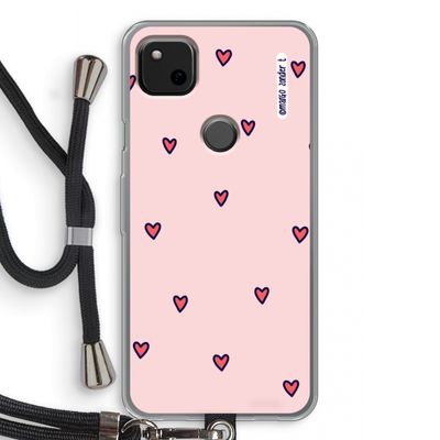 Hartjes: Pixel 4a Transparant Hoesje met koord