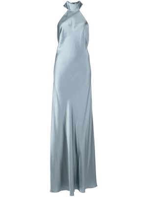 Michelle Mason robe longue à dos-nu - Bleu