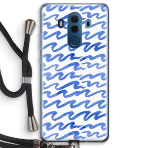 Blauwe golven: Huawei Mate 10 Pro Transparant Hoesje met koord