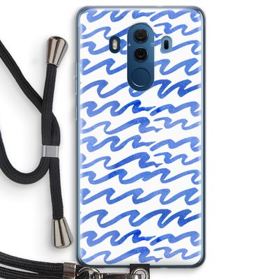 Blauwe golven: Huawei Mate 10 Pro Transparant Hoesje met koord