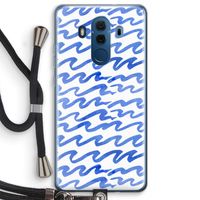 Blauwe golven: Huawei Mate 10 Pro Transparant Hoesje met koord