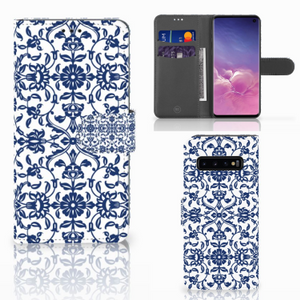 Samsung Galaxy S10 Hoesje Flower Blue