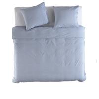 Dekbedovertrek Bassano Sky Blue - Lits-Jumeaux (240x220 Cm) - Blauw Percale Katoen - Effen - Heckett Lane - Dekbed-Discounter.nl