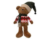 Beer polyester l16b12h39 cm bruin kerst Decoris - Decoris