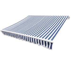 VidaXL Luifeldoek 450x300 cm canvas blauw en wit