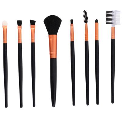 Schmink penselen - 8x stuks - kwasten setje - cosmetica en schmink - oranje - synthetisch