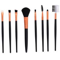 Schmink penselen - 8x stuks - kwasten setje - cosmetica en schmink - oranje - synthetisch