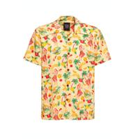 King Kerosin Hula Shirt Ecru Yellow-XXL