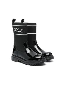 Karl Lagerfeld Kids bottines à logo imprimé - Noir