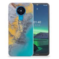 Nokia 1.4 | TPU | Siliconen hoesje | Marble Blue Gold