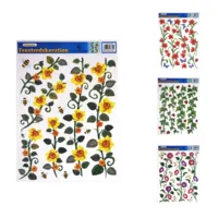 Raamsticker bloemen 42 cm 4 assorti | 50 stuks