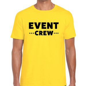 Event crew / personeel tekst t-shirt geel heren