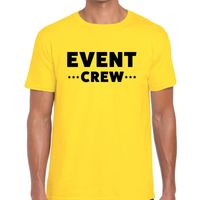 Event crew / personeel tekst t-shirt geel heren - thumbnail