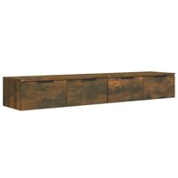 vidaXL Wandkasten 2 st 68x30x20 cm bewerkt hout gerookt eikenkleurig