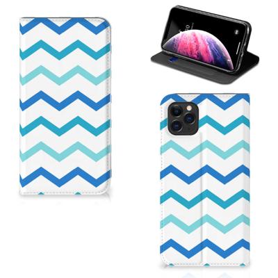Apple iPhone 11 Pro Max | Hoesje met Magneet | Zigzag Blauw
