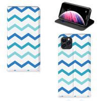 Apple iPhone 11 Pro Max | Hoesje met Magneet | Zigzag Blauw