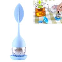 RVS blad vorm siliconen theezakje thee Strainers (baby blauw) RVS blad vorm siliconen theezakje thee Strainers (baby blauw)