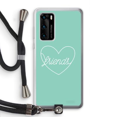 Friends heart pastel: Huawei P40 Transparant Hoesje met koord
