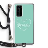 Friends heart pastel: Huawei P40 Transparant Hoesje met koord