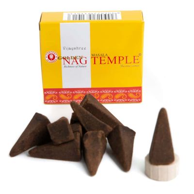Golden Nag Tempel Wierookkegels (1 pakje)