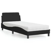 Bed met matras "Dover" stof zwart 90x200 cm