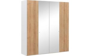 Goossens Kledingkast Easy Storage Ddk, Kledingkast 203 cm breed, 220 cm hoog, 2x draaideur en 2x spiegel draaideur midden