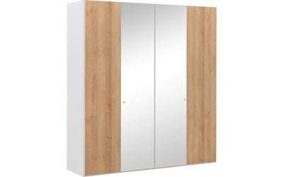 Goossens Kledingkast Easy Storage Ddk, Kledingkast 203 cm breed, 220 cm hoog, 2x draaideur en 2x spiegel draaideur midden