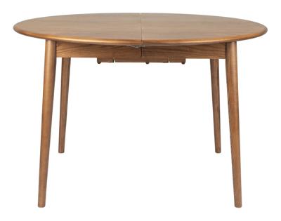 Zuiver Uitschuifbare Ronde Eettafel 'Twist' Walnoot, 120-160 x 120cm