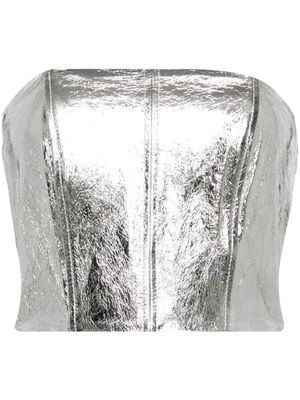 David Koma haut crop à design bandeau - Argent