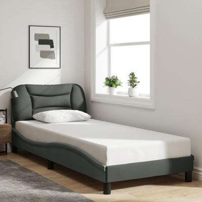 Bedframe zonder matras 90x190 cm stof donkergrijs