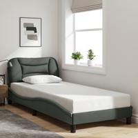 Bedframe zonder matras 90x190 cm stof donkergrijs