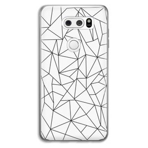 Geometrische lijnen zwart: LG V30 Transparant Hoesje
