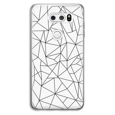 Geometrische lijnen zwart: LG V30 Transparant Hoesje