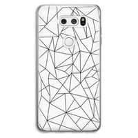 Geometrische lijnen zwart: LG V30 Transparant Hoesje