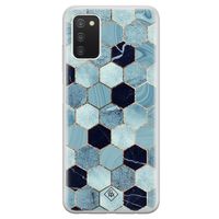 Samsung Galaxy A03s siliconen hoesje - Blue cubes Samsung Galaxy A03s siliconen hoesje - Blue cubes