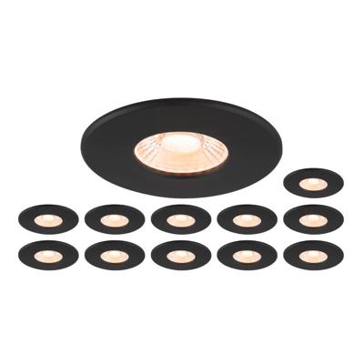 SLV Set van 12 inbouwspotsMultix IP65 - zwart - Led - 1007271