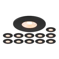 SLV Set van 12 inbouwspotsMultix IP65 - zwart - Led - 1007271