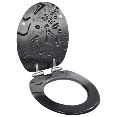 VidaXL Toiletbril met soft-close deksel waterdruppel mdf
