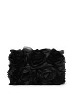 ERDEM ruffle-detail floral-appliqué clutch bag - Noir - thumbnail