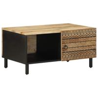 Salontafel 80x50x40 cm massief ruw mangohout zwart