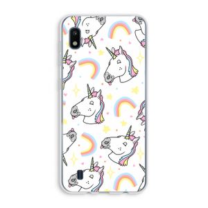 Rainbow Unicorn: Samsung Galaxy A10 Transparant Hoesje