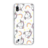 Rainbow Unicorn: Samsung Galaxy A10 Transparant Hoesje Rainbow Unicorn: Samsung Galaxy A10 Transparant Hoesje
