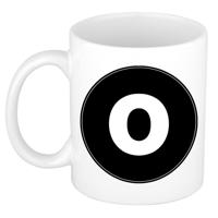 Koffie mok met de letter O - beker - zwart - eerste letter van een voornaam - wit - 300 ml