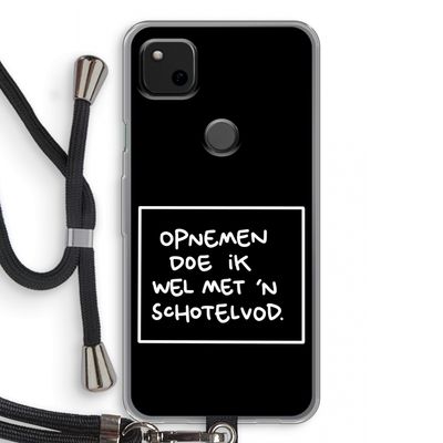 Schotelvod: Pixel 4a Transparant Hoesje met koord