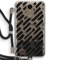 Zwarte vegen: LG K10 (2017) Transparant Hoesje met koord